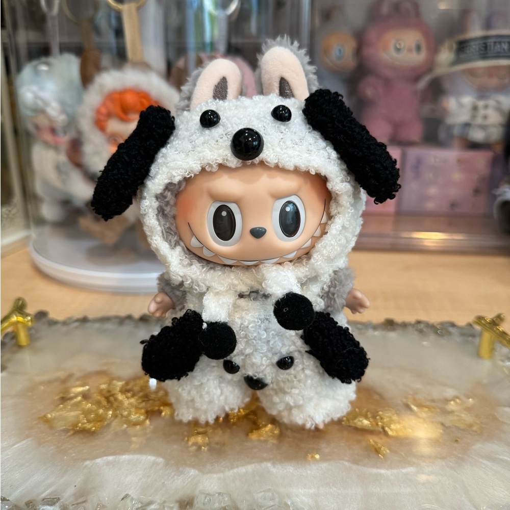 Kawaii Sheep Plush Costume Doll - White & Black Cute Collectible